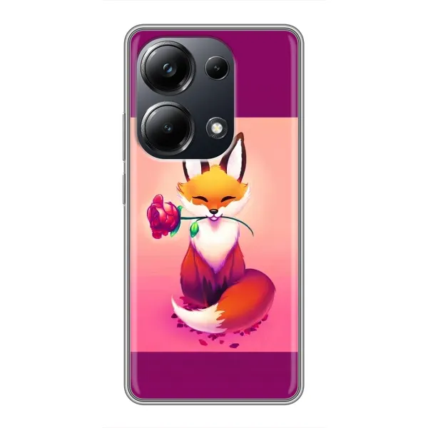 Чохол з принтом «Лиса з трояндою» для Xiaomi POCO M6 Pro