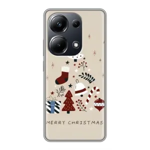 Рождественские, Праздничные Чехлы для Поко М6 Про (Merry Christmas)