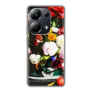 Брендновые Чехлы для Xiaomi POCO M6 Pro - (PREMIUMPrint) (Nike цветы)