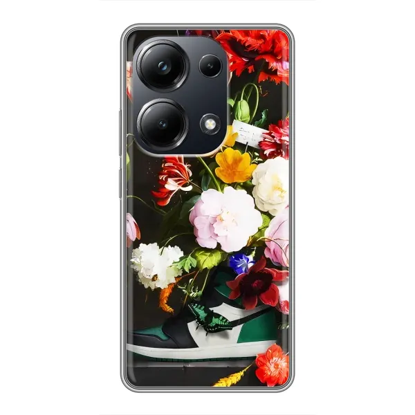 Чехол с принтом «Nike цветы» для Xiaomi POCO M6 Pro