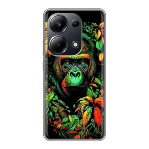 Чехол с Обезьянами Xiaomi POCO M6 Pro - (AlphaPrint) (Обезьяна в тропиках)