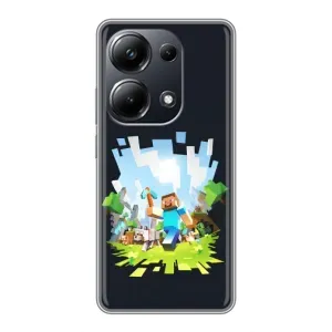 Чохол Майнкрафт на Xiaomi POCO M6 Pro (AlphaPrint) Minecraft (персонажі Minecraft)