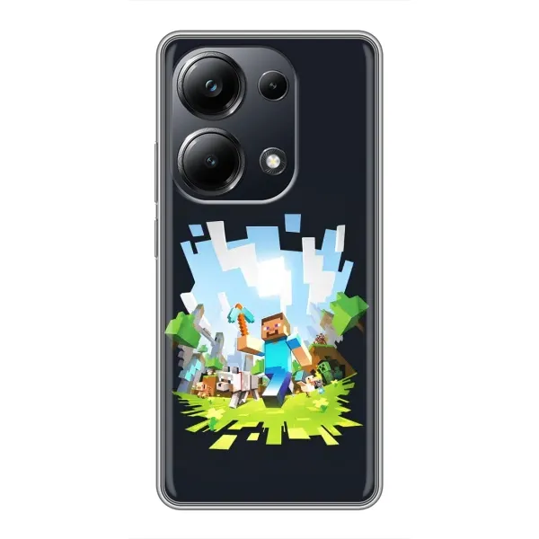 Чохол з принтом «персонажі Minecraft» для Xiaomi POCO M6 Pro