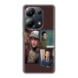 Чехол для Xiaomi POCO M6 Pro (AlphaPrint - с принтом Зеленского) (Президент)