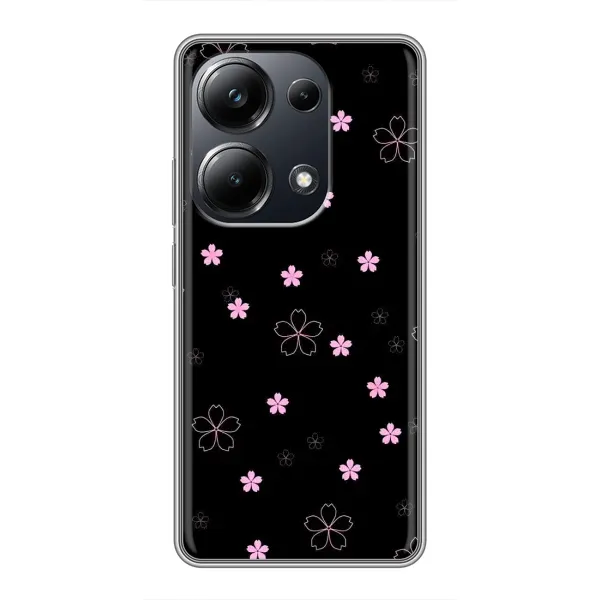 Чохол з принтом «Рожеві квіти на чорному» для Xiaomi POCO M6 Pro Чохол з принтом «Рожеві квіти на чорному» для Xiaomi POCO M6 Pro