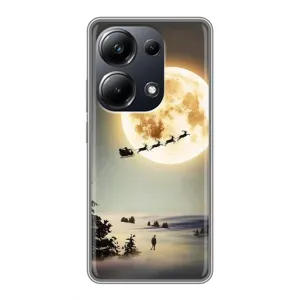 Новорічні, Святкові Чохли для Xiaomi POCO M6 Pro - 2024 год (Санта на місяці)