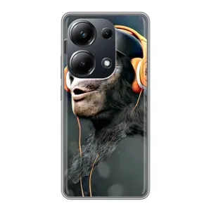 Чехол с Обезьянами Xiaomi POCO M6 Pro - (AlphaPrint) (В наушниках)