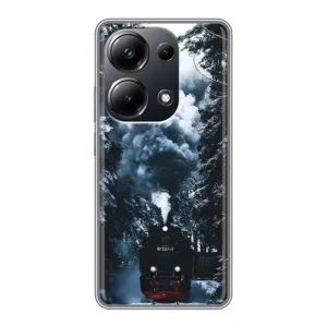 Новорічні, Святкові Чохли для Xiaomi POCO M6 Pro - 2024 год (Зимовий потяг)