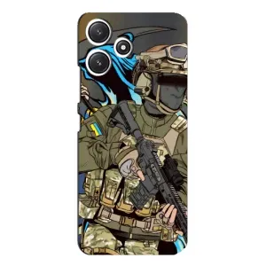 Чехлы с картинкой ЗСУ для Xiaomi POCO M6 (AlphaPrint) (Воин ВСУ)