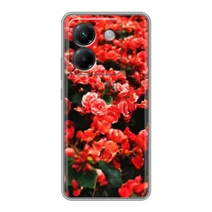 Чохли з квітами для Xiaomi Poco M7 Pro 5G (VPrint) (Квіти червоні)