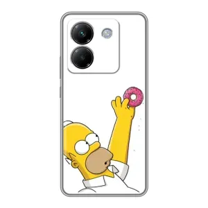 Чехол с Симпсонами для Xiaomi Poco M7 Pro 5G (VPrint) (Гомер с пончиком)