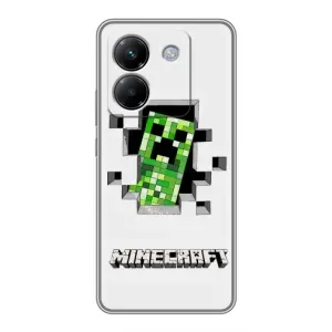 Чохол Майнкрафт на Xiaomi Poco M7 Pro 5G (AlphaPrint) Minecraft (кріпер Майнкрафт)