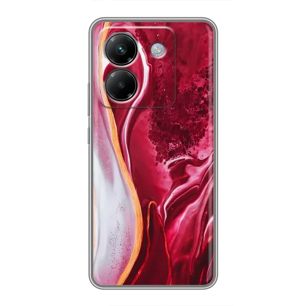 Чохол з принтом «Мрамор червоний» для Xiaomi Poco M7 Pro 5G