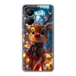 Яскравий чохол для Xiaomi Poco M7 Pro 5G з Зимові Оленята (Олень з шарфом)