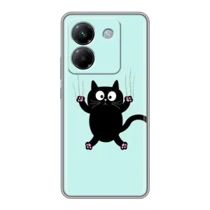 Чохол з принтом для Xiaomi Poco M7 Pro 5G (AlphaPrint) Модні коти (Падаючий кіт)