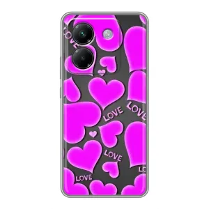 Чехлы для любимой на Поко М7 Про 5G (VPrint) (Pink hearts)