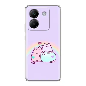 Чохол на Поко М7 Про 5G з Котиками (VPrint) (Радужний котик)