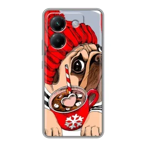 Чохли з собаками для Xiaomi Poco M7 Pro 5G (VPrint) (Песик в шапці)