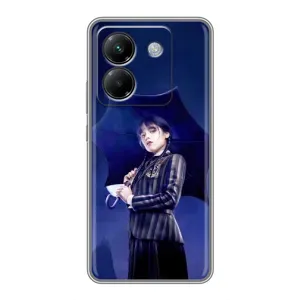 Чохли Венсдей на Xiaomi Poco M7 Pro 5G Уенсдей (AlphaPrint) (Венздей з парасолькою)