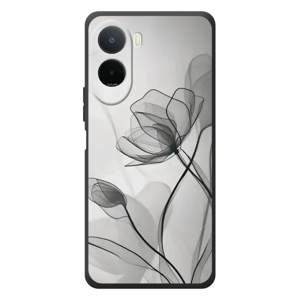 Чехол с принтом «Черные цветы» для Xiaomi POCO M7