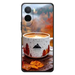 Чехол с уникальным дизайном «Осень с кофе» для Xiaomi POCO M7 (Кофе на природе)