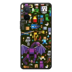 Чохол Майнкрафт на Xiaomi POCO M7 (AlphaPrint) Minecraft (Колаж Майнкрафт)
