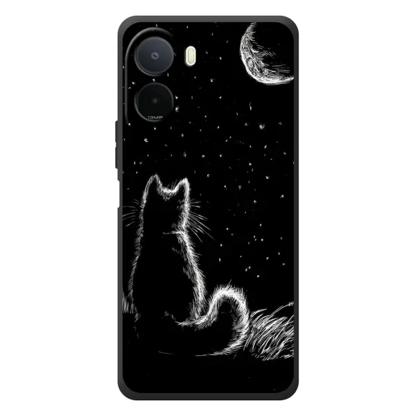 Чехол с принтом «Котик и луна» для Xiaomi POCO M7