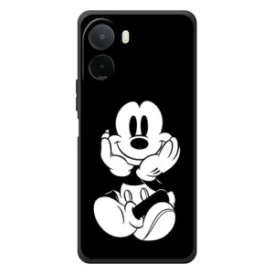 Эксклюзивный чехол для Xiaomi POCO M7 (AlphaPrint - Мультяшные) (Микки на черном)