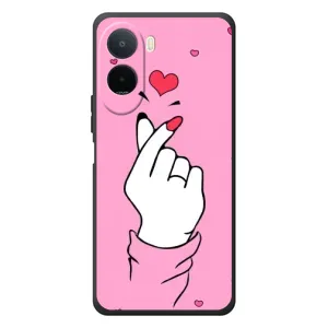 Чехол с принтом для Xiaomi POCO M7 (AlphaPrint - Знак сердечка) (Знак Love)