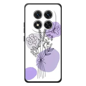 Силконовий чохол з принтом в квітах на Xiaomi Poco M8 Pro (Букет фіолетова абстракція)
