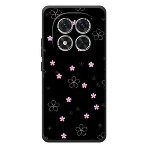 Чохол з розовим принтом для Xiaomi Poco M8 Pro (Рожеві квіти на чорному)