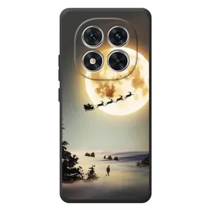 Новорічні, Святкові Чохли для Xiaomi Poco M8 Pro - 2024 год (Санта на місяці)