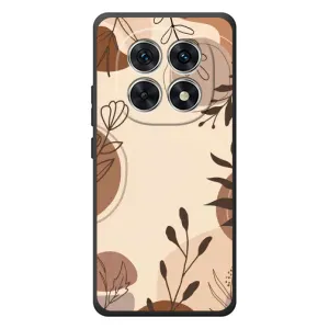 Чохол з квітковим принтом на Xiaomi Поко M8 (Коричневі квіти)