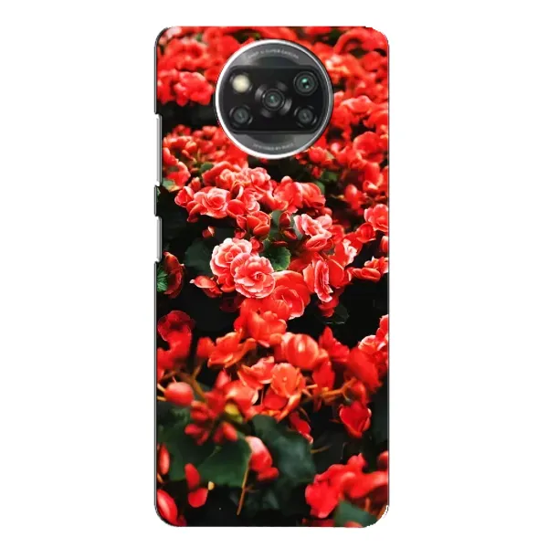 Чехол с принтом «Цветы красные» для Xiaomi POCO X3 Pro
