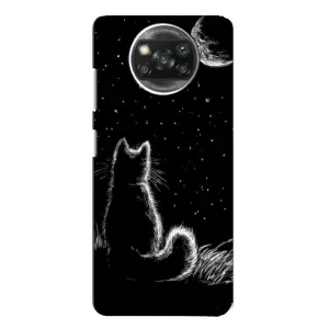 Чохол з принтом для Xiaomi POCO X3 Pro (AlphaPrint) Модні коти (Котик і місяць)