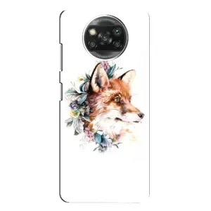 Чехлы с картинкой Лисички для Xiaomi POCO X3 Pro (VPrint) (Лисичка в цветочках)