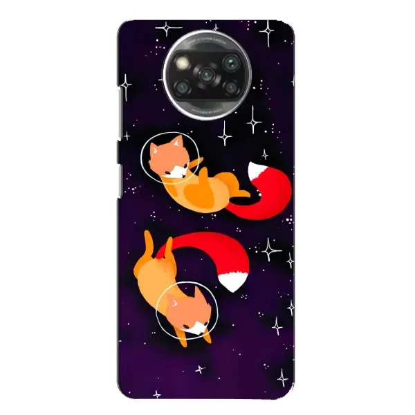 Чехол с принтом «Лисички космонавты» для Xiaomi POCO X3 Pro