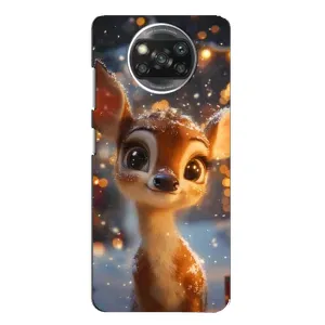 Яскравий чохол для Xiaomi POCO X3 Pro з Зимові Оленята (Оленятко серед гірлянд)