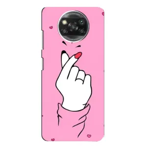 Чехол с принтом для Xiaomi POCO X3 Pro (AlphaPrint - Знак сердечка)