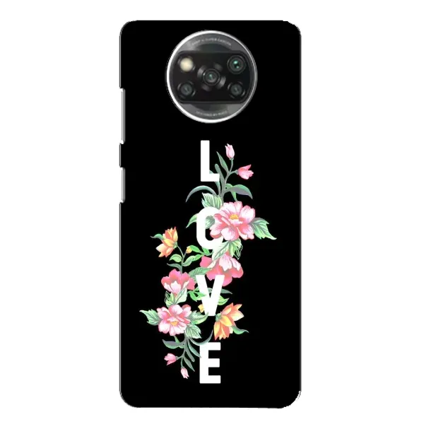 Чохол з принтом «Квіти LOVE» для Xiaomi POCO X3