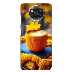 Чехол с уникальным дизайном «Осень с кофе» для Xiaomi POCO X3 (Кофе на желтом пледе)