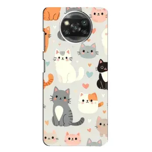 Чехол с рисунком кот на Xiaomi POCO X3 (Коллаж котов)