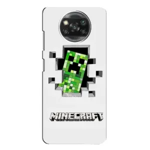 Чехол Майнкрафт на Xiaomi POCO X3 (AlphaPrint) Minecraft (крипер Майнкрафт)