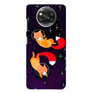 Чехлы с картинкой Лисички для Xiaomi POCO X3 (VPrint) (Лисички космонавты)