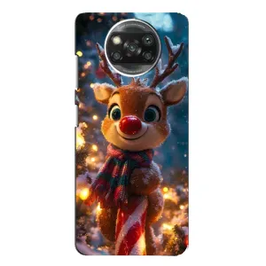 Яркий чехол для Xiaomi POCO X3 с Зимними Оленятами (Олень с шарфом)
