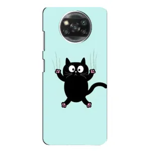 Чехол с принтом для Xiaomi POCO X3 (AlphaPrint) Модные коты (Падающий кот)