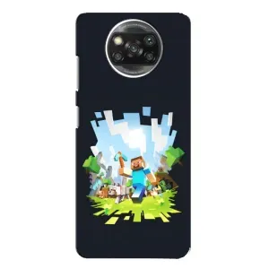 Чехол Майнкрафт на Xiaomi POCO X3 (AlphaPrint) Minecraft (персонажи Minecraft)