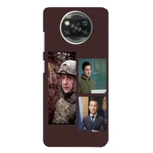 Чехол для Xiaomi POCO X3 (AlphaPrint - с принтом Зеленского) (Президент)
