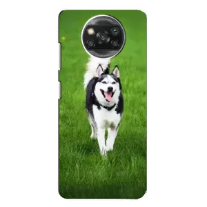 Чехол с Хаски для Xiaomi Poco X3 - (AlphaPrint) (Радостный Хаски)