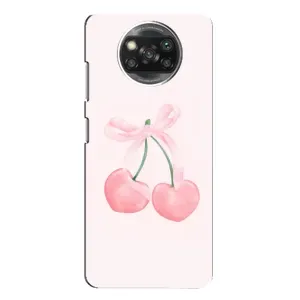 Чехол с розовым рисунком для Xiaomi POCO X3 (Розовые вишни)